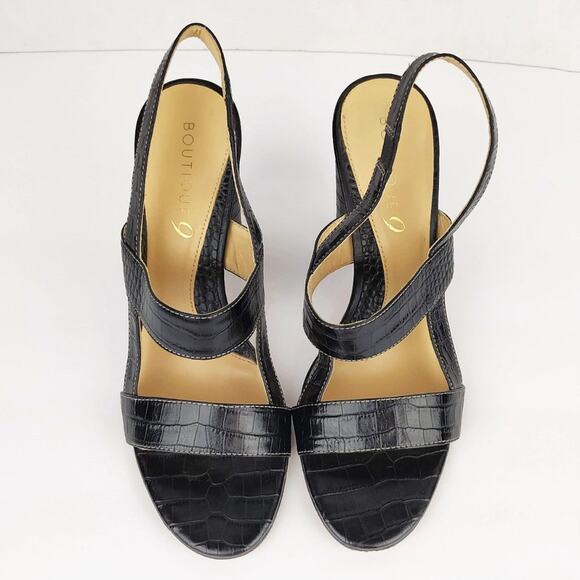 Boutique 9 Black Leather Slingback Sandals - Picture 6 of 8